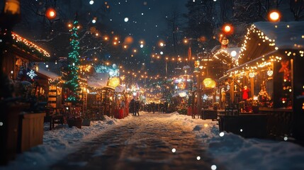 Winter festival with glowing AR event highlights, vibrant outdoor festive setting, dynamic lighting, photorealistic