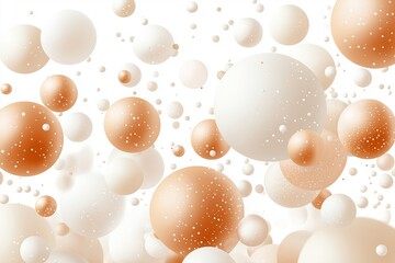 Various salted caramel-colored abstract blobs scattered randomly on a white background in a minimalist art style