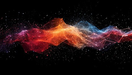 Fototapete - Abstract illustration of interconnected lines and nodes