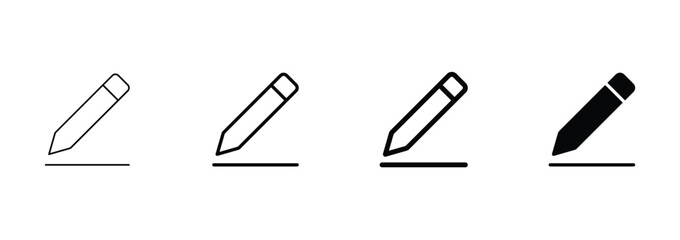 Wall Mural - edit icon set. edit document icon. writing pencil vector icon