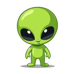 Poster - Vector illustration of cute standing alien