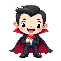 Poster - Cute vampire boy character, vector illustration