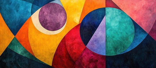 Canvas Print - Abstract art with vibrant colors and geometric shapes.