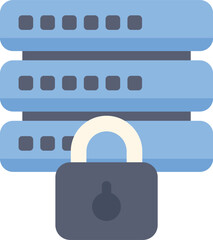 Wall Mural - padlock is securing a server, emphasizing the importance of data protection in modern technology