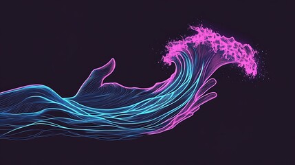 Wall Mural - Abstract Hand with Flowing Waves in Vibrant Colors