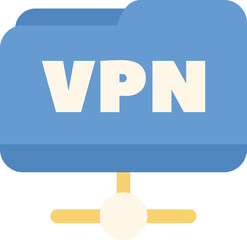 Wall Mural - vpn folder is connecting to a server, symbolizing secure network access and data protection