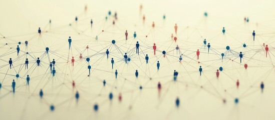 Wall Mural - abstract network of connected people, symbolizing social media, networking, and communication.