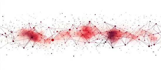 Wall Mural - abstract red and white digital network connection background with dots.