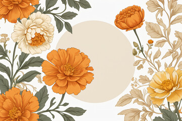 Wall Mural - seamless background with flowers