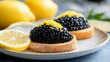 © AmStock - Caviar on Toast with Lemon Zest Close-Up