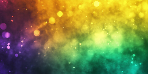 Poster - Colorful bokeh lights creating a magical and vibrant atmosphere with smoke