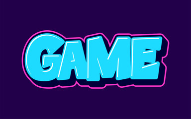 Wall Mural - lettering game with 3d style in blue.