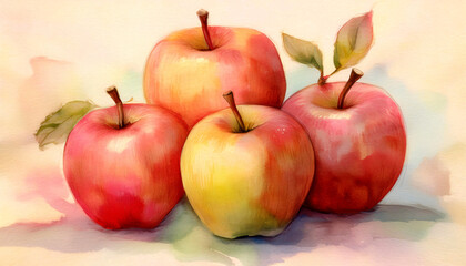 red apples on a wooden table