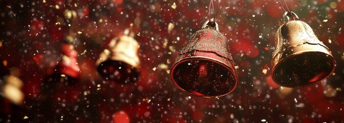 Jingle bells background. Christmas decoration background