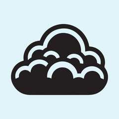 Cloud vector, Cloud silhouette vector icon black and white