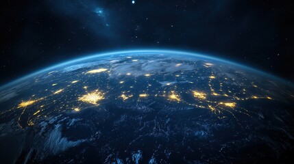 Wall Mural - map of continents highlighting the interconnectedness of global networks and technologies
