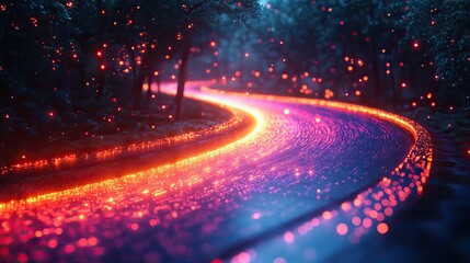 Aufkleber - rendering of digital highway concept symbolizing fast dat flow.illustration
