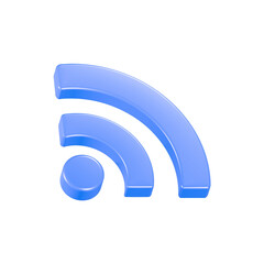 Wall Mural - Wi-Fi signal blue icon 3d