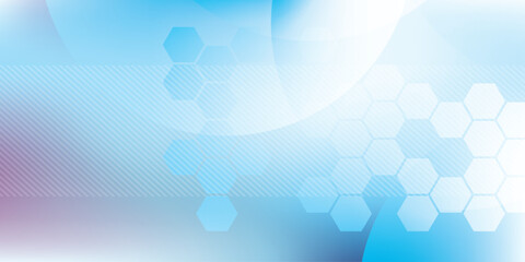 Wall Mural - Modern abstract background in vector design with hexagonal patterns and arrows on a blue gradient.