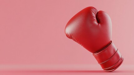 Wall Mural - Sports Equipment background with Red boxing Gloves with random objects on pink background