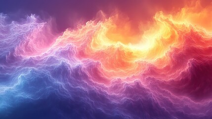 Poster - colorful abstract fractal pattern offers chaotic and fantasy-inspired design for backgrounds or wallpapers.stock photo