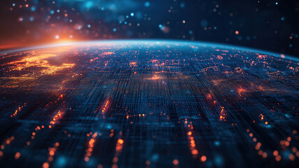 Wall Mural - exploring global business growth through data analysis in finance, banking, and technology connectio