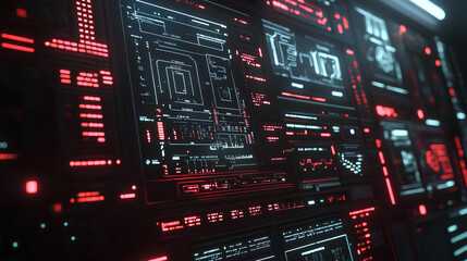 Wall Mural - futuristic interface showcasing advanced tech security protocols
