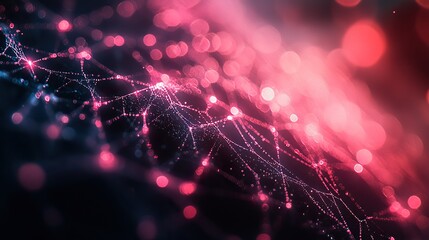 Leinwandbilder - dark background with pink spiderwebs and shadowy highlights, creating spooky vibe.stock photo