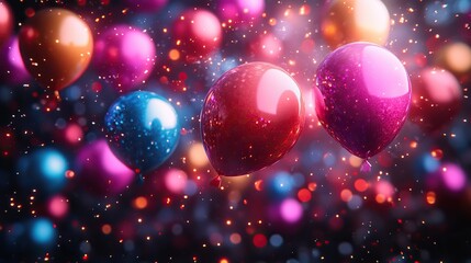 Aufkleber - festive and joyful Happy New Year background, filled with bright colors and celebratory design elements.