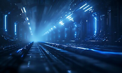 Poster - Industrial Robotics Assembly Line with AI-Driven Machines Producing Components Efficiently