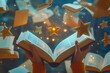 © Phuriphat - A person is holding an open book with stars and a star shining in the middle