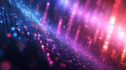 Poster - futuristic background featuring digital technology in blue, purple, and white tones, perfect for business presentations.image