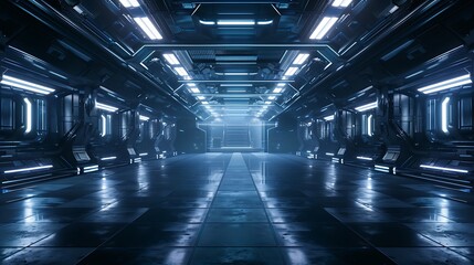 Poster - Futuristic Manufacturing Plant with Automated Systems Producing High-Tech Components