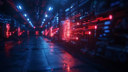 Poster - Futuristic Manufacturing Plant with Automated Systems Producing High-Tech Components