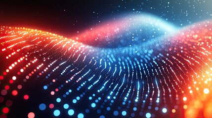 Aufkleber - futuristic technology background with blue and red dots, featuring white space in the center for text or branding.