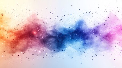 Aufkleber - geometric pattern of blue and purple triangles, flying across white background for tech-inspired