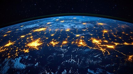 Aufkleber - global telecommunications network concept illustrated with glowing connections.illustration