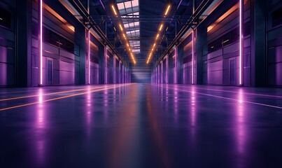 Poster - High-Tech Industrial Complex with AI-Driven Machines and Real-Time Digital Analytics