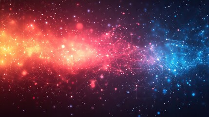 Poster - gradient background in red and blue with geometric patterns and dark navy technology theme.stock photo