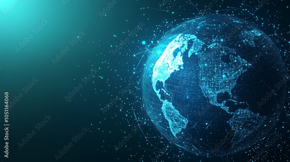 Digital Globe with Network Connections