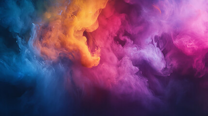 Wall Mural - a beautiful, dreamy image of colorful smoke clouds intertwining to form a soft, pastel-hued abstract