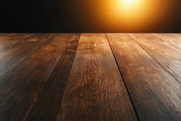 Grunge Rustic Brown Wood Texture for Backgrounds or Banners: Old Dark Wooden Table, Floor, or Wall with Timber Panorama