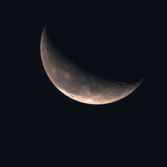 Wall Mural - waning crescent moon at 37.4% illumination