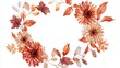 © nikomsolftwaer - Elegant watercolor floral wreath design featuring autumn colors and natural elements for home decor and seasonal crafts