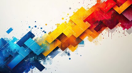 Aufkleber - minimalistic design featuring colorful arrows, with ample space for text and clean, modern look.image