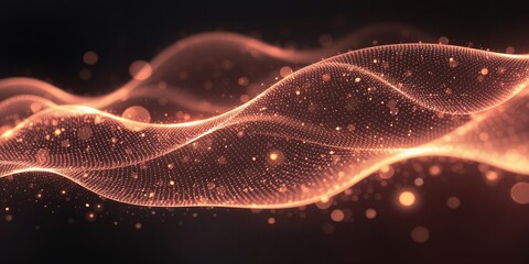 Poster - Abstract glowing wave with bokeh effect.