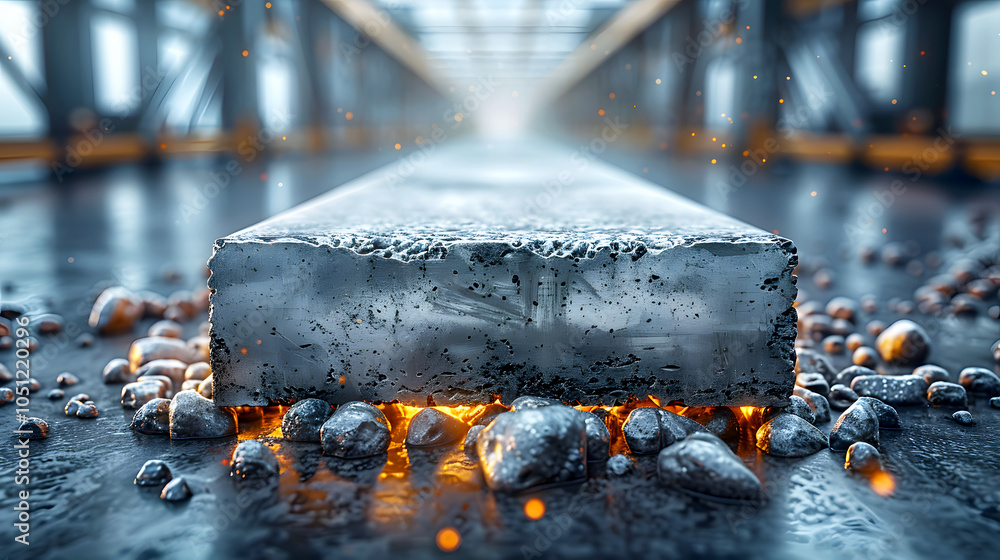 Teel Rocks Reinforced Concrete Beam with Steel Bars and Rocks Stock Illustration ...