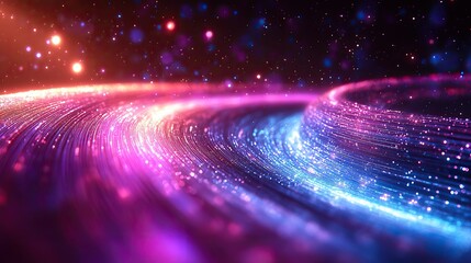 Aufkleber - purple-blue abstract background with radial lines depicting dat flow or an optical fiber explosion.