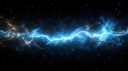 Poster - realistic depiction of powerful lightning striking with an impact, featuringeffects.stock photo