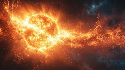 Poster - scientific electromagnetic fields surrounding Earth and the sun.